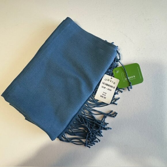 Orvis Pistil scarf wrap wool blend Blue unisex NWT - Picture 1 of 5